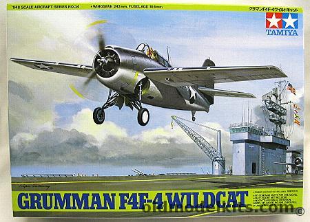 Tamiya 1/48 Grumman F4F-4 Wildcat - VF-41 USS Ranger / VMF-223 Marines / VGF-29 USS Santee / VF-22 USS Independence- (F4F4), 61034 plastic model kit